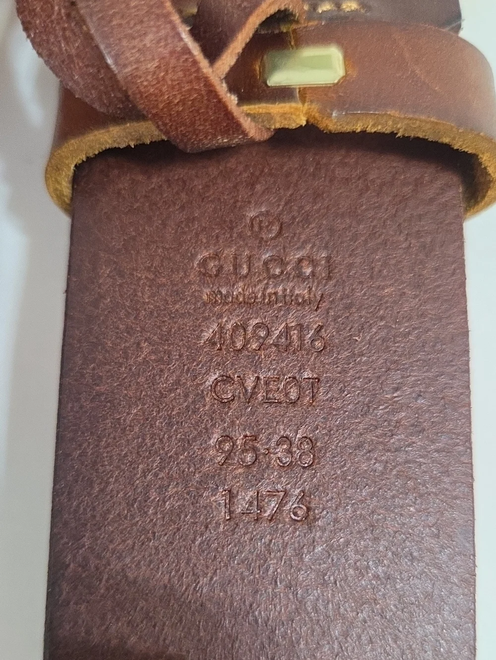Gucci Brown Leather Belt with Gold Double G Buckle